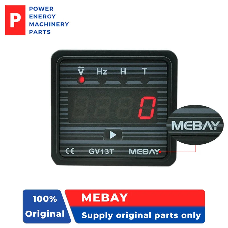 GV13T ใหม่ล่าสุด แอมมิเตอร์ MEBAY ดั้งเดิมสำหรับเครื่องกำเนิดไฟฟ้า โวลต์มิเตอร์ดิจิตอล ความถี่ จอแสดงผล LED AC220V