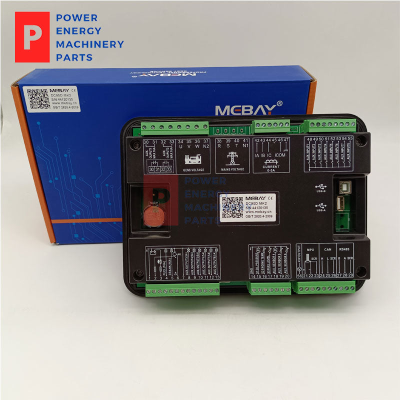 Original Mebay DC90D MK2 AMF Generator Controller 4.3" TFT LCD Auto Mains Failure Diesel Control Panel