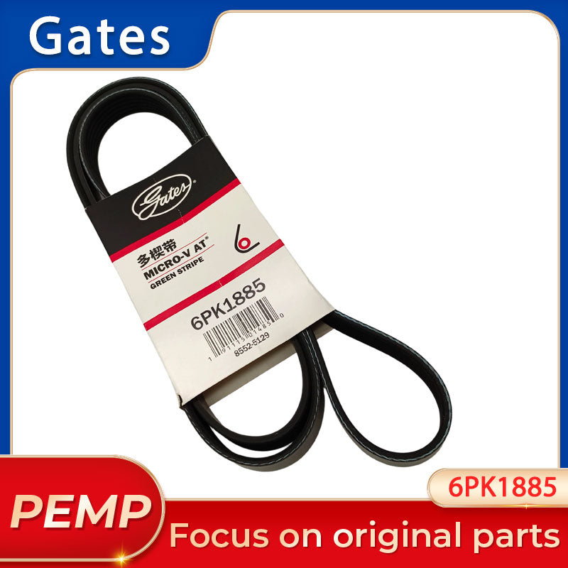 Original Gates 6PK1885 Micro-V Serpentine Belt 6 Ribs 1885mm Fits For Passenger Car Engine Accessory Drive