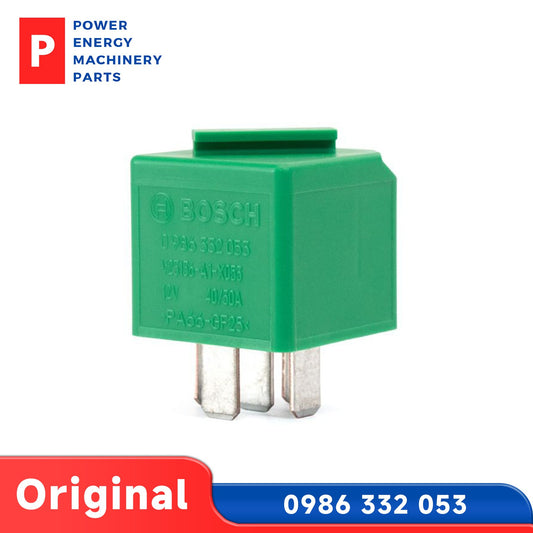 Original Bosch 0986332053 12V 40/30A 5 Pin Mini SPDT Changeover Relay Green 1PCS