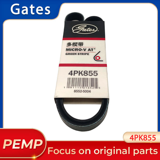 Original 4PK855 Gates for Peugeot 206 207 307 308 408 301 2008 Car Engine Alternator Belt