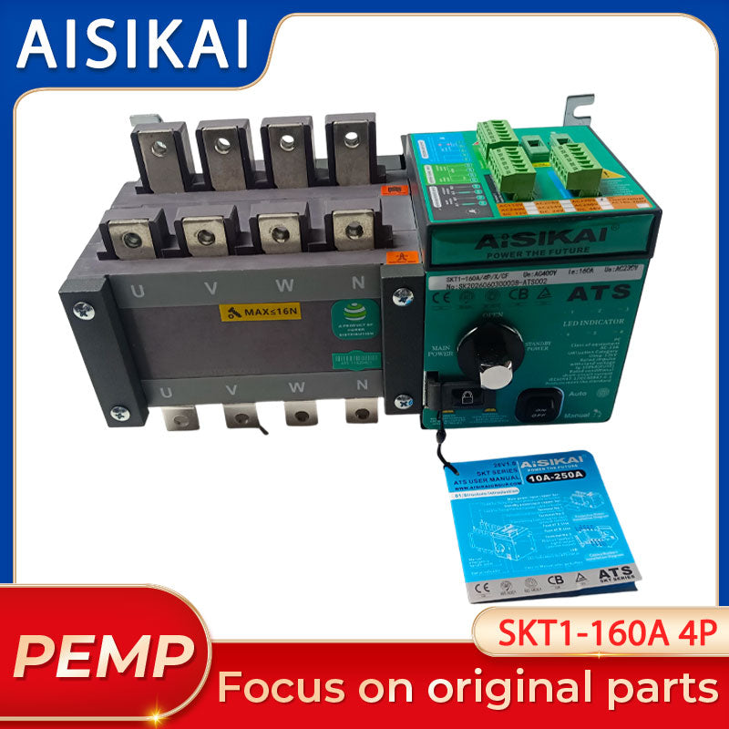 Original AISIKAI SKT1‑160A 4P ATS Automatic Transfer Switch 160A PC‑Grade Dual Power Changeover Switch
