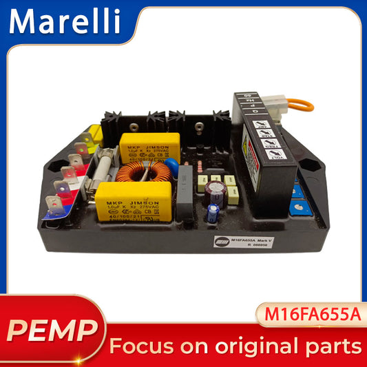 Original Marelli Motori M16FA655A MARK V AVR Automatic Voltage Regulator for MJB Series Brushless Alternator