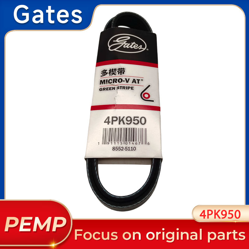 Original Gates 4PK950 Micro-V Multi-Rib Serpentine Belt 4 Ribs 950mm For Chevrolet Aveo Daewoo Kalos Hyundai Kia