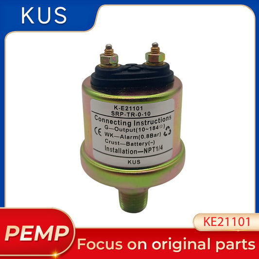 Original KUS KE21101 Mechanical Oil Pressure Sensor 0-10Bar NPT1/4 Thread Dual M4 Screw Terminal with Alarm