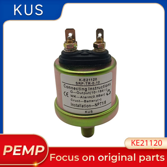 Original KUS KE21120 Oil Pressure Sensor NPT 1/8 0-10 Bar Thread Dual M4 Terminal 10-184Ω 0.8Bar Low Pressure Alarm