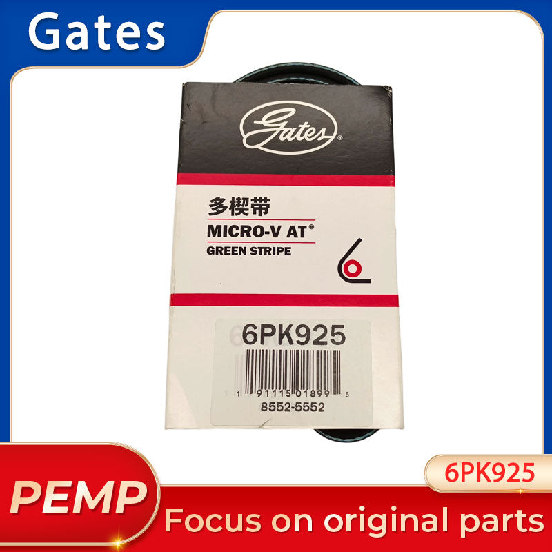 Original Gates 6PK925 Micro-V Serpentine Belt 925mm 6 Ribs Automotive Engine Accessory Drive Belt