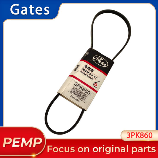 Original GATES 3PK860 Micro-V Multi-Rib Serpentine Belt 3 Ribs 860mm For AC Compressor OE 90916-02570