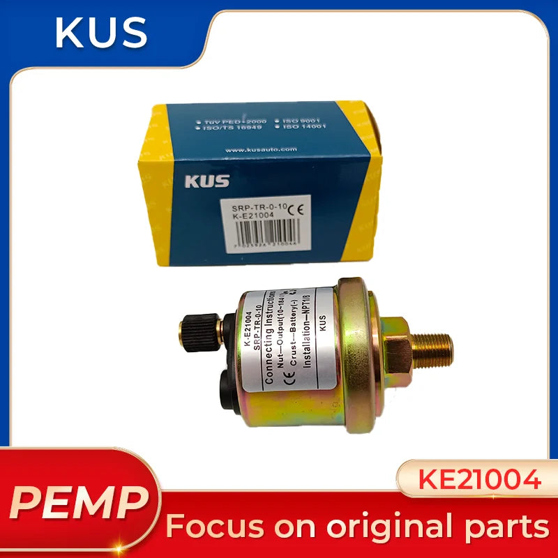 Sensor de presión de aceite KE21004 Original KUS 360-081-030-015C Alarma de 0,8 bar, terminales dobles