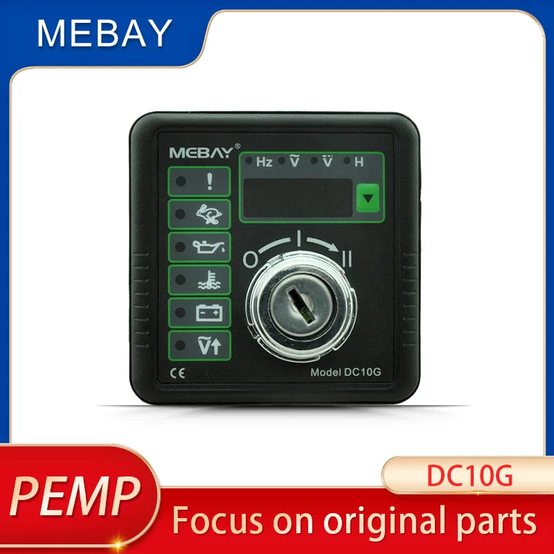 Controlador de grupo electrógeno multifunción original MEBAY DC10G, controlador de arranque y parada manual del motor, certificación CE