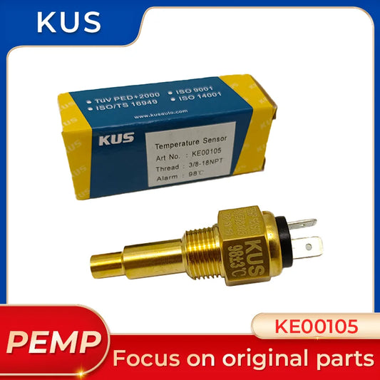 KE00105 เซ็นเซอร์วัดอุณหภูมิของน้ำ KUS ดั้งเดิมพร้อมสัญญาณเตือนสำหรับเครื่องกำเนิดไฟฟ้า 3/8"-18NPT